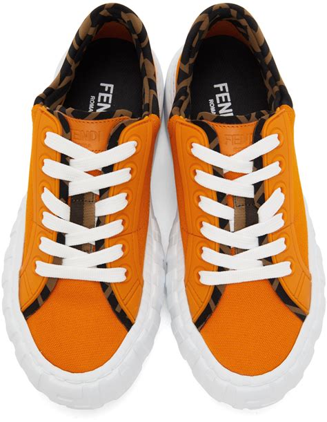 fendi sock sneaker orange synthetic|fendi shearling trimmed sneakers.